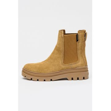 Ghete din piele intoarsa Pallagrade Chelsea S - Maro camel