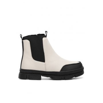 Ghete fete -  textil - negru/bej