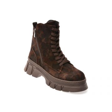 Ghete GRYXX maro, 091T113, din piele intoarsa