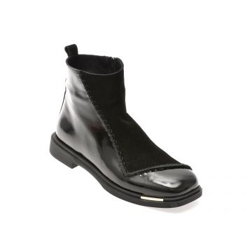 Ghete IMAGE negre, 208322, din piele naturala