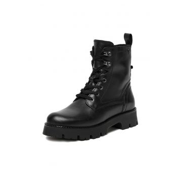 Ghete pentru dama  Piele naturala - Negru - Negru