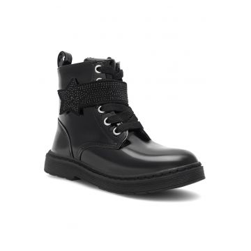 Ghete pentru fete -  sintetic - negru