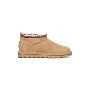 Ghete slip-on din piele intoarsa - Maro camel