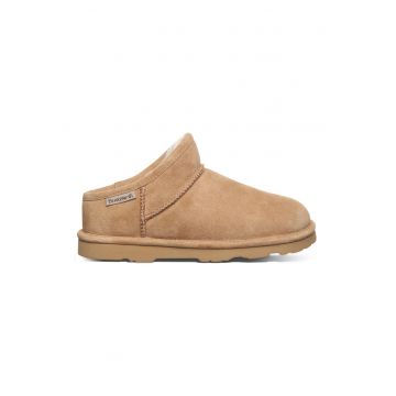 Ghete slip-on din piele intoarsa - Maro camel