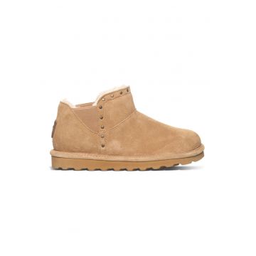 Ghete slip-on din piele intoarsa - Maro camel