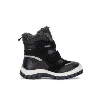 Ghete sport baieti -  piele naturala - alb/negru