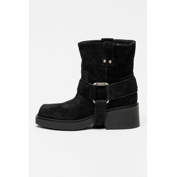 Vic Matie - Botine din piele intoarsa cu varf patrat Tronc - Negru