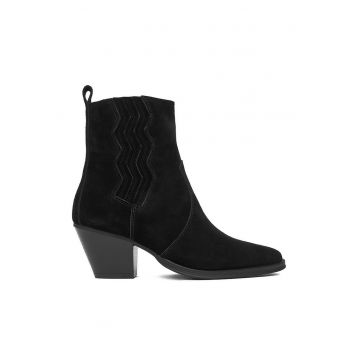 Botine dama  20258-1 - negru - material sintetic