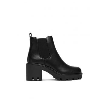 Botine dama 240129-2 -  Textil - Negru