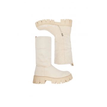 Botine dama 5628-1 -  Textil - Bej