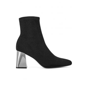 Botine dama 5758 -  Textil - Negru
