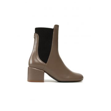 Botine dama 8Y0018/L011-B744 -  Piele naturala - Bej inchis
