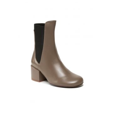Botine dama 8Y0018/L011-B744 -  Piele naturala - Bej inchis