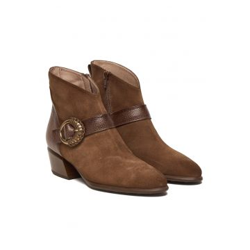 Botine dama C007 PHI254256 -  Piele naturala - Maro
