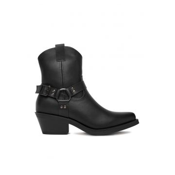 Botine dama -  cowboy - negru