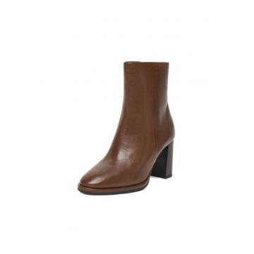 Botine dama  EO-LORA-0121991 - maro - piele naturala - cu fermoar