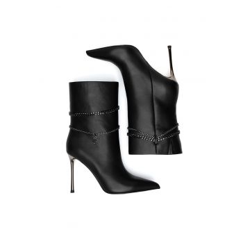 Botine dama -  HESSA-TO926-201 - piele naturala - Negru