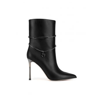 Botine dama -  HESSA-TO926-201 - piele naturala - negru -