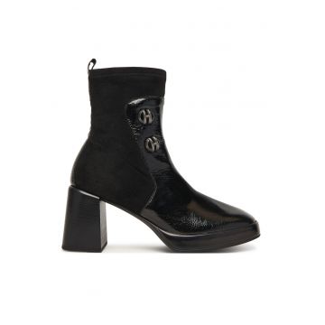 Botine dama  HI254228 - piele naturala - negru