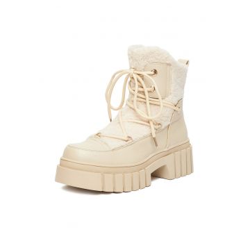 Botine dama HX22097-1 -  Piele naturala - Bej