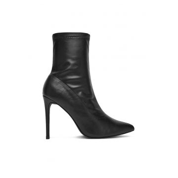 Botine dama  MM220168 negru - sintetic