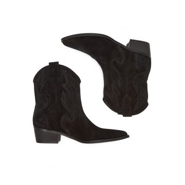 Botine dama -  negru - material sintetic -