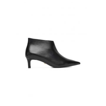 Botine dama  piele naturala - negru - ascutit - Negru