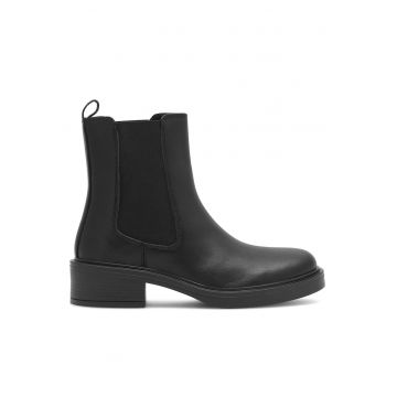 Botine dama  piele naturala negru - Negru
