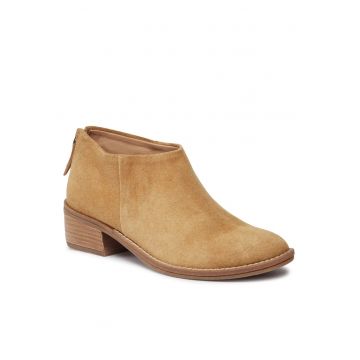 Botine dama  velur nisipiu - semi-inalti -