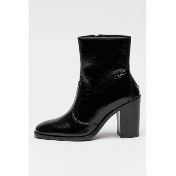 Botine din piele cu aspect lacuit Preiser - Negru