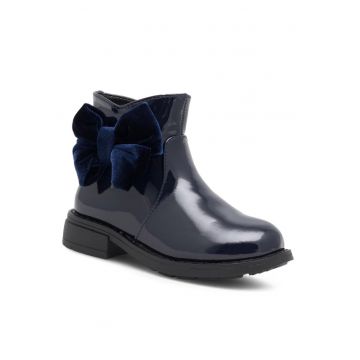 Botine fete -  plastic - bleumarin -