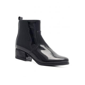 Botine fete -  sintetic - negru -