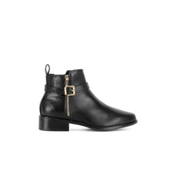 Botine  negru - textil - Negru