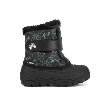 Cizme sport baieti -  textil - negru