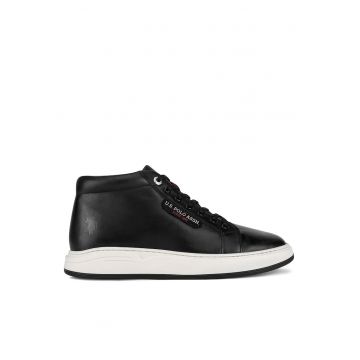 Ghete barbati -  BASKET001M/DL1 - piele naturala - negru