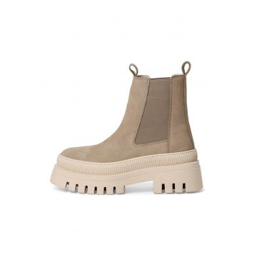 Ghete Chelsea din piele - Maro camel
