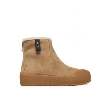 Ghete dama  Cortina - piele naturala - maro