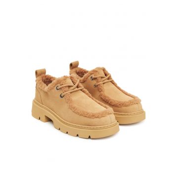 Ghete dama -  Piele naturala - Bej 1015.0