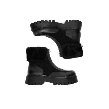 Ghete dama -  sintetic - negru -