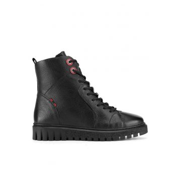 Ghete dama  WI32-FATIMA-01 - piele naturala - negru