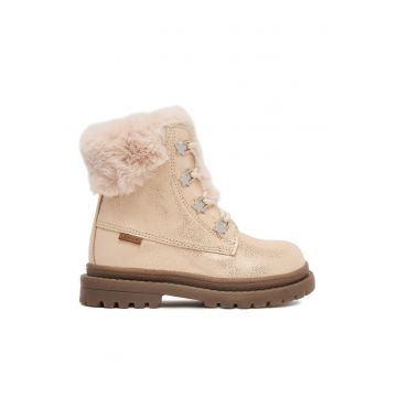 Ghete fete -  piele naturala - auriu