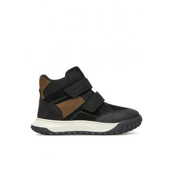 Ghete sport baieti -  piele naturala - negru/maro -