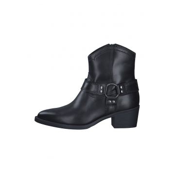 Botine cowboy de piele - Negru