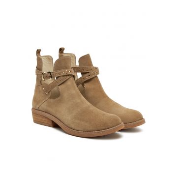 Botine dama 251GCJ030 -  Piele naturala - Bej