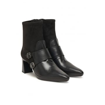 Botine dama HI254304 -  piele naturala - negru