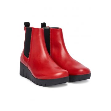 Botine dama P145177003 -  Piele naturala - Rosu