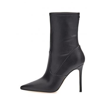 Botine de piele ecologica - Negru