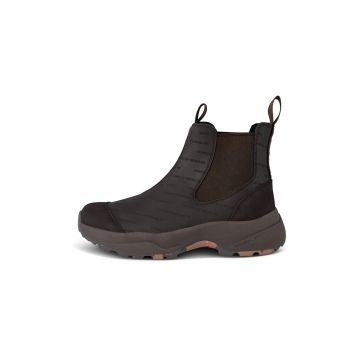 Cizme de piele si piele intoarsa - Maro inchis