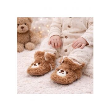 Cizmulite maro din blanita - ursulet - Maro