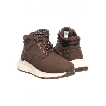 Ghete barbati -  CLAUS - material sintetic - maro - inchidere cu sireturi